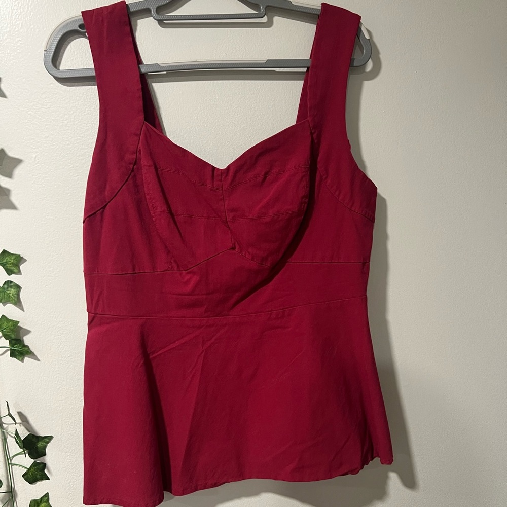 Crimson Red  Babydoll structured Tank Top